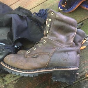 Red Wing boots., construction shoe